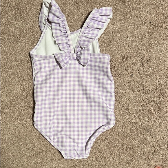 Carter’s Purple Gingham Ruffle Swimsuit - Picture 3 of 3